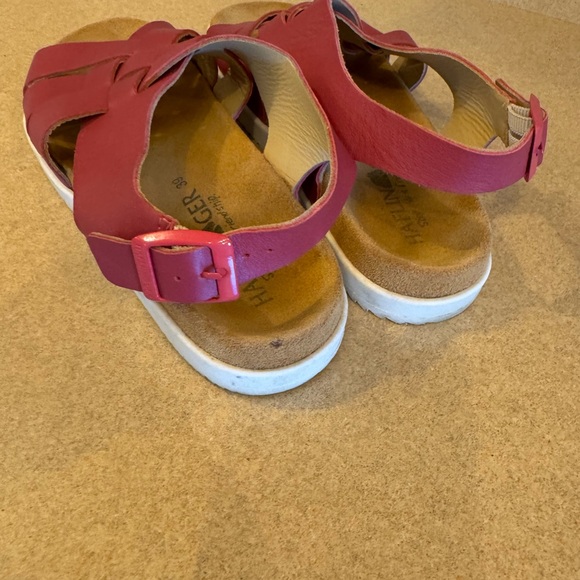 Haflinger Pink and White Sandals with Woven Design - Picture 4 of 7